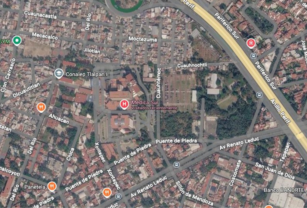 Ubicación de Médica Sur en mapa
